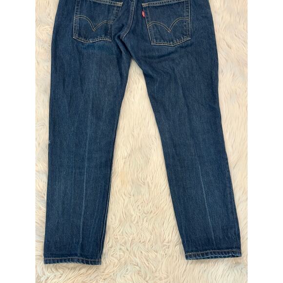 Levi’s Heritage Bib Denim Overalls Straight Leg Jeans Dark Wash Blue - Picture 9 of 13